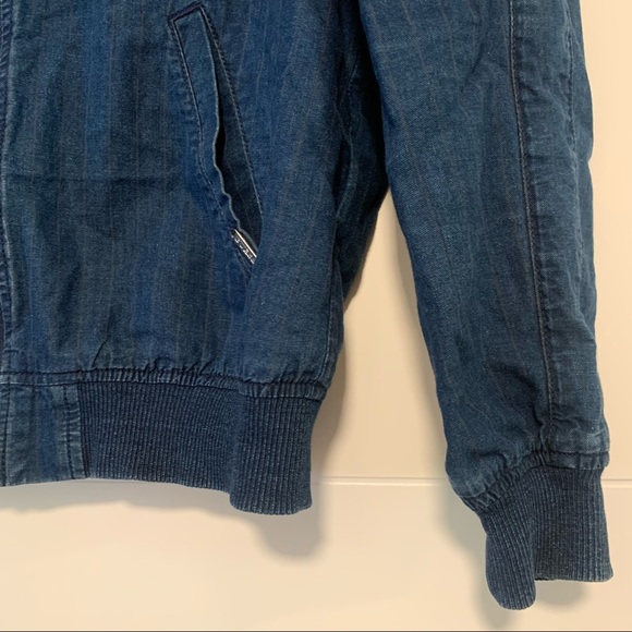Guess | Pinstriped “Denim” Zip Up Jacket - Picture 6 of 14